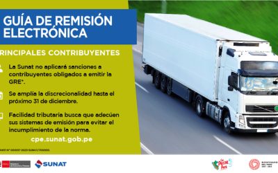 SUNAT no aplicará sanciones a contribuyentes obligados a Emitir Guías de Remisión Electrónica