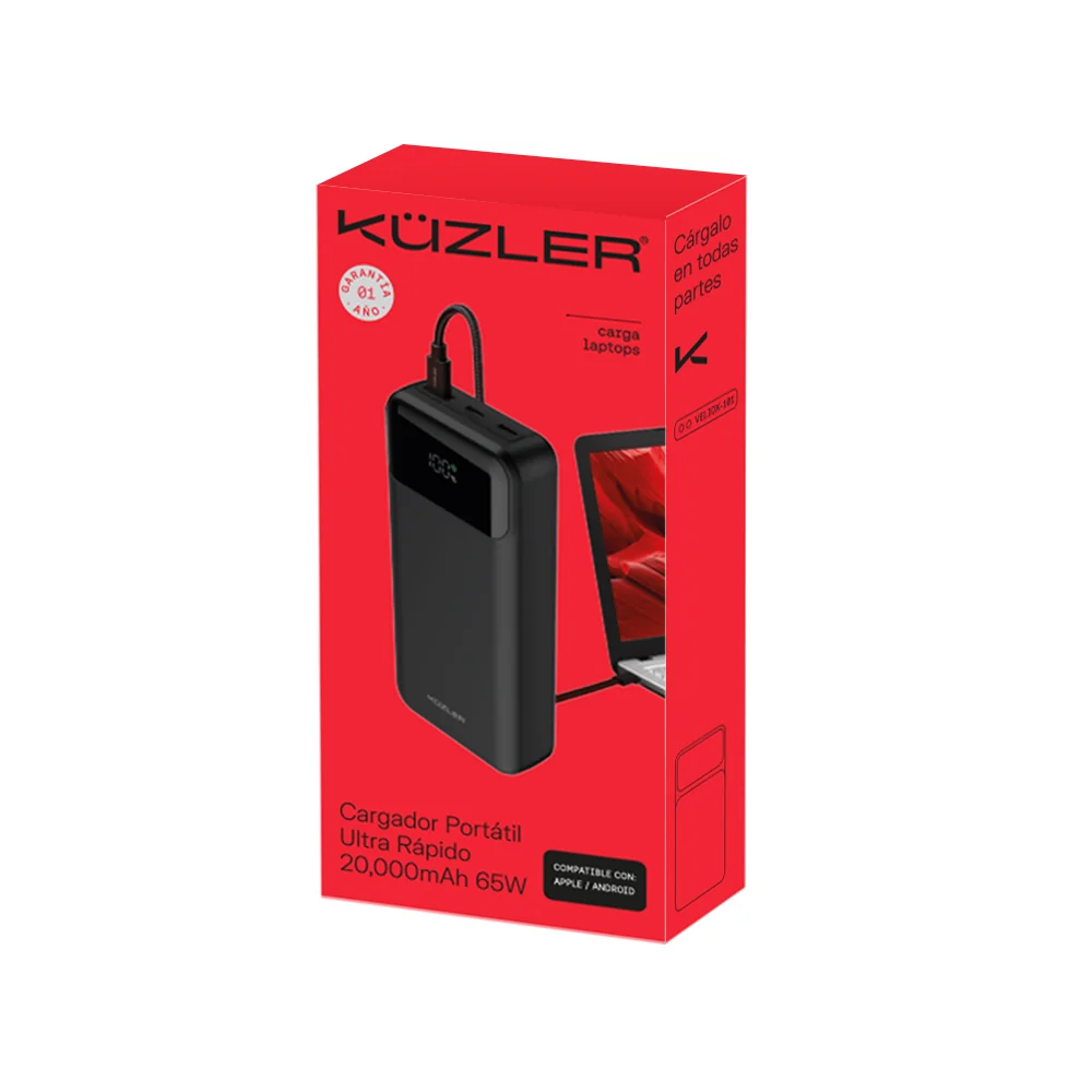 CARGADOR PORTATIL ULTRA RAPIDO/LAPTOP 20000 MAH - 65W