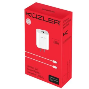 CARGADOR COMBO 2X1 SUPER RAPIDO CARGADOR USB/C BLANCO