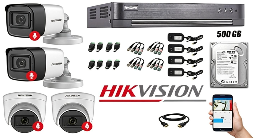 KIT 4 CÁMARAS SEGURIDAD HIKVISION