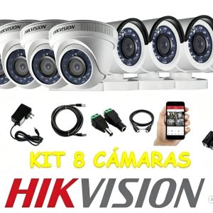 KIT 8 CÁMARAS SEGURIDAD HIKVISION