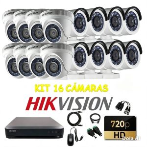 KIT 16 CÁMARAS SEGURIDAD HIKVISION
